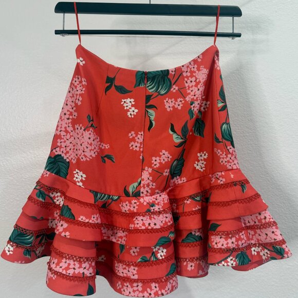 Keepsake The Label floral mini skirt with a ruffled hem and a red/pink floral - Picture 2 of 2